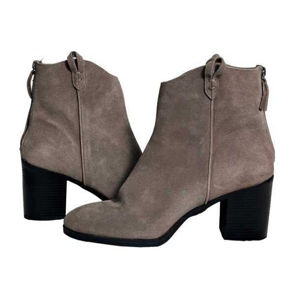 NWOB Mia Women's Rhys Suede Ankle Booties Taupe/Gray Size 11M - Picture 5 of 11